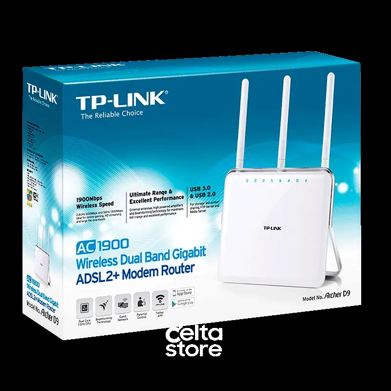 İkidiapazonlu Modem TP-Link Archer D9 AC1900