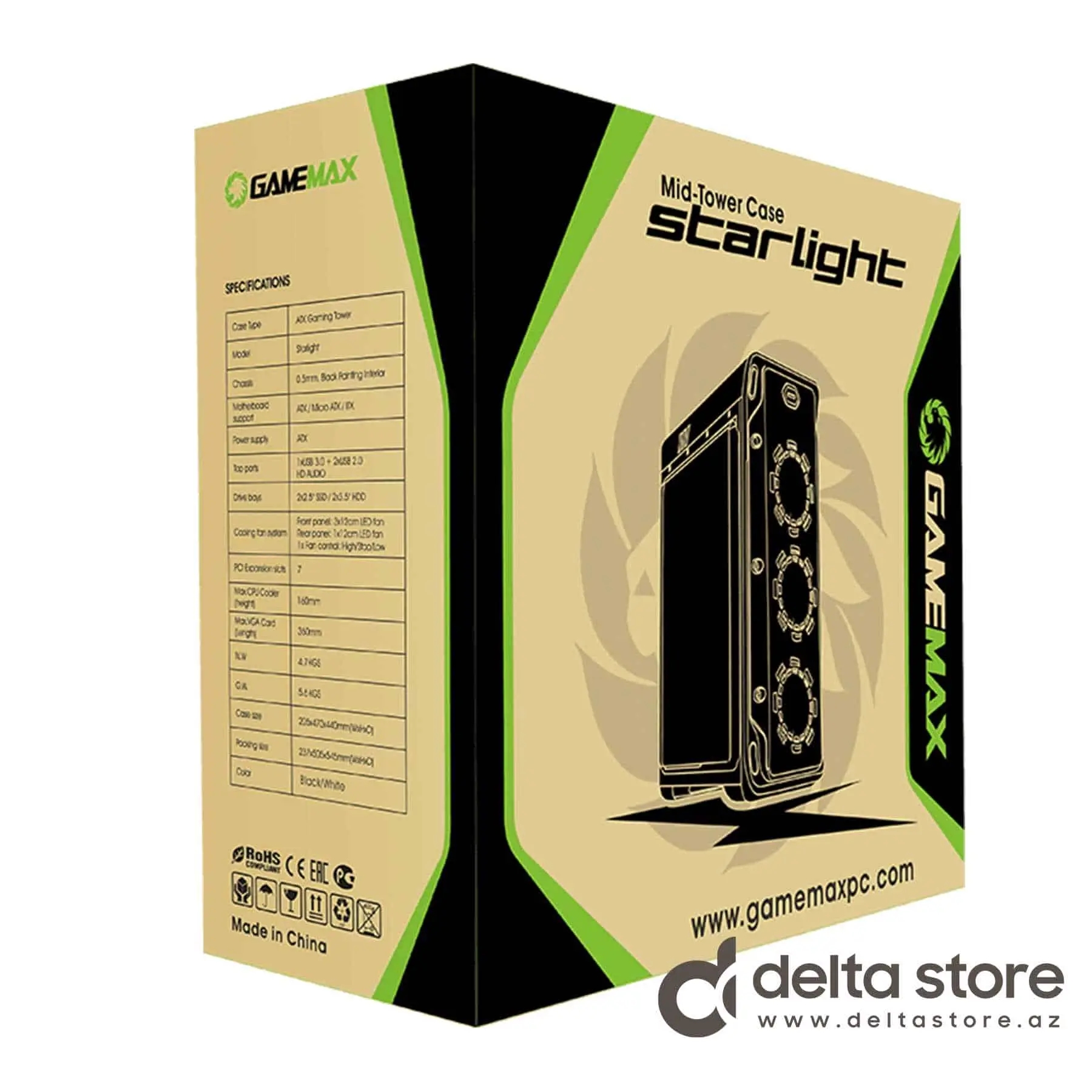 GameMax Starlight Blak FRGB Case