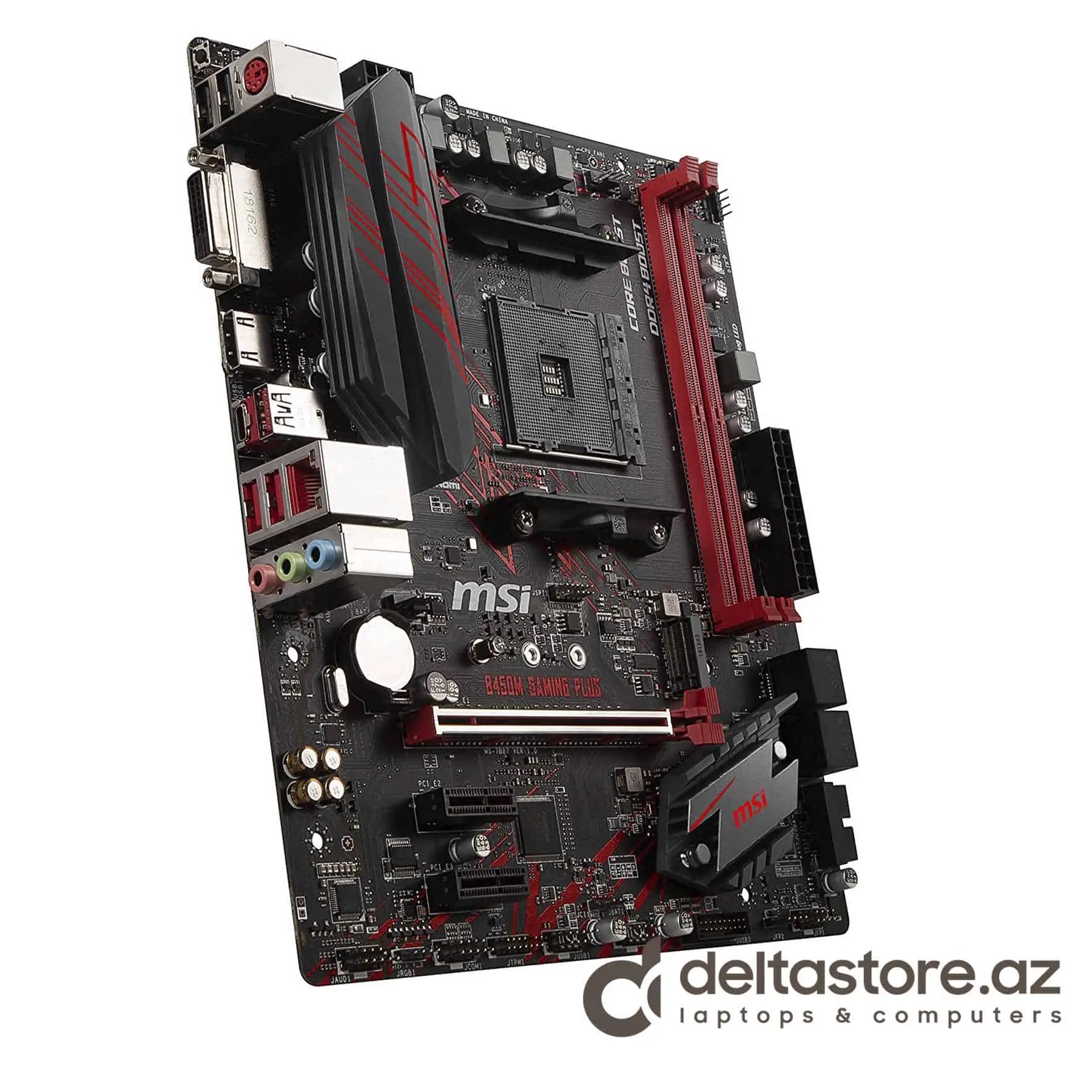 MSI Performance Gaming AMD Ryzen 1st and 2nd Gen AM4 M.2 USB 3 DDR4 DVI HDMI Micro-ATX Motherboard (B450M Gaming Plus), mATX
