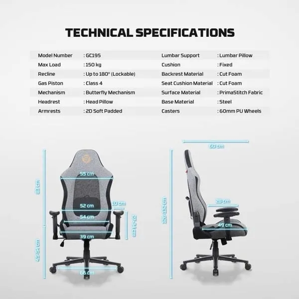 Fantech GC195 Gaming Gray Chair