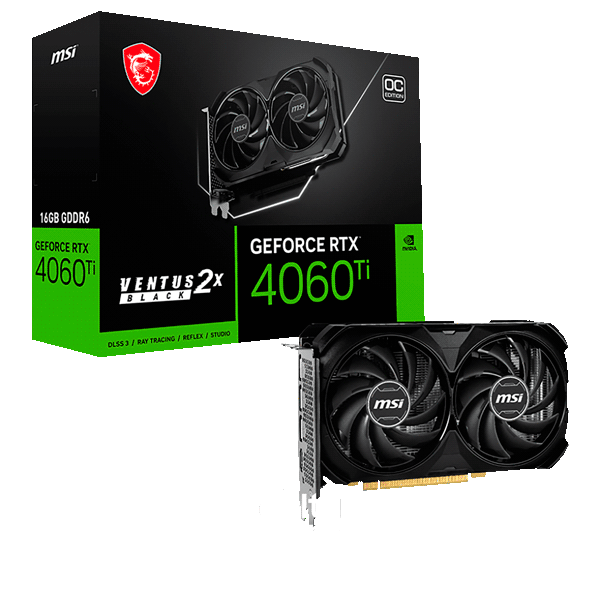 MSI GeForce RTX 4060 Ti VENTUS 2X BLACK 16GB OC