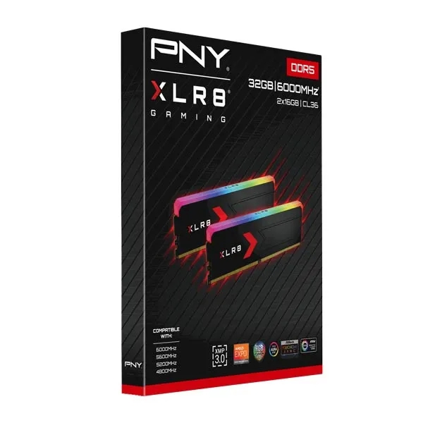 PNY XLR8 Gaming EPIC-X RGB 32GB (2x 16GB) DDR5 6000MHz UDIMM RAM