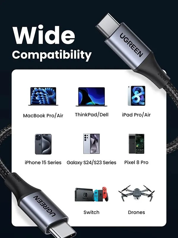 UGREEN 240W USB C to USB C Kabel 1m 65383