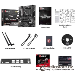 MSI MAG A520M Vektor WiFi Oyun Anakartı (AMD AM4, DDR4, PCIe 3.0, SATA 6Gb/s, 1 M.2, USB 3.2 Gen 1, HDMI/DP, WiFi 5, Micro-ATX)