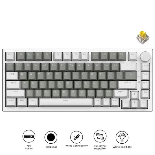 Ajazz AK820 Yellow Switch 75% Wired Mechanical Keyboard