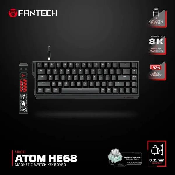 Fantech ATOM HE68 MK811 Emerald Switch Magnetic Gaming Keyboard